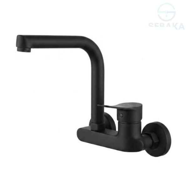 خلاط مطبخ اسود حائطي ويف ديسبرج Black Duisberg